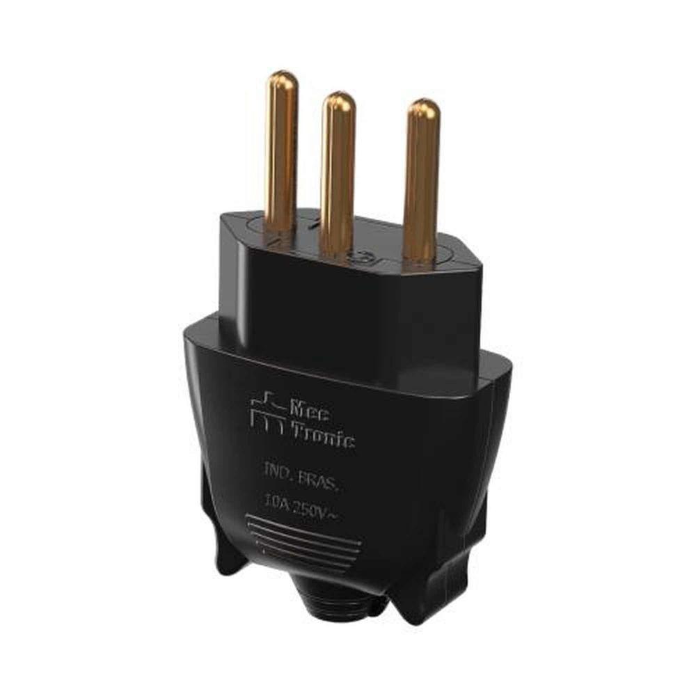 Pino Macho 3p 20a Com Prensa Cabo Preto - Mectronic - Sku 26563 - 1
