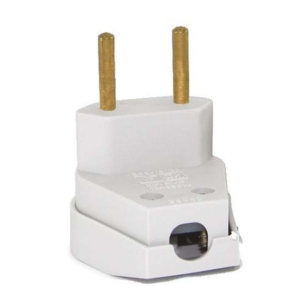 Pino Macho 2p 10a Triangular Pvc Branco C- Prensa Cabo - Kit C- 50 Unidades - 1