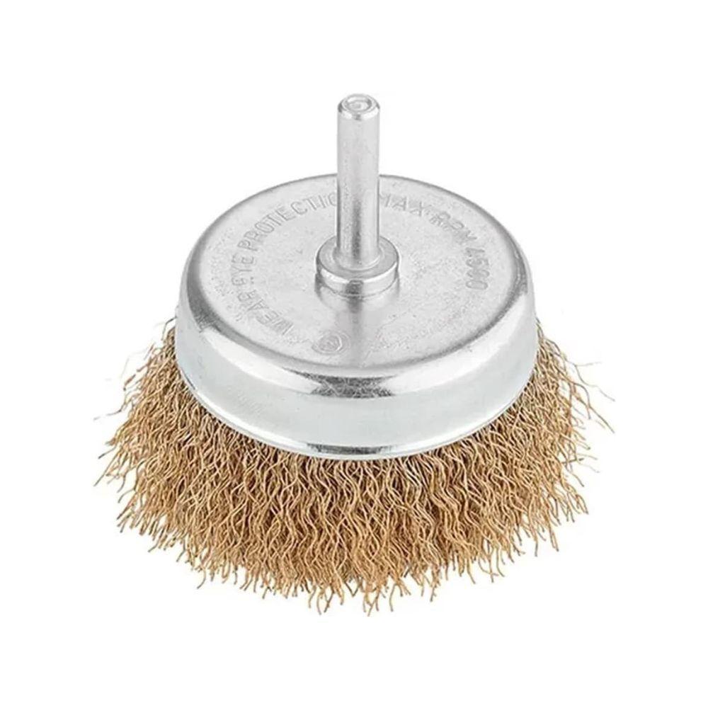 Escova Aço Carbono Tipo Copo 3" 75mm Com Haste 6mm - Mtx - 1