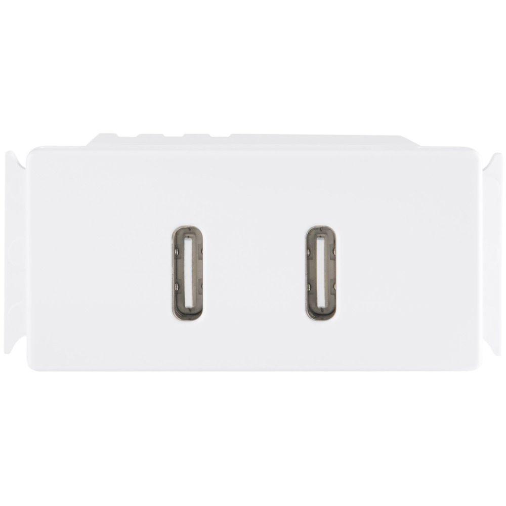 Módulo 2 Tomadas Usb-c 2 A Bivolt Tramontina Branco Compatível Com Aria Tramontina - 2