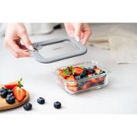Pote De Vidro Tramontina Vittra Retangular Com Tampa Hermética De Silicone 0,64 L Tramontina