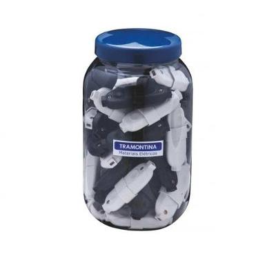 Pino Macho-fêmea 2p 10a - Kit 72 Peças - Tramontina - Priscus - Plugues Preto E Branco