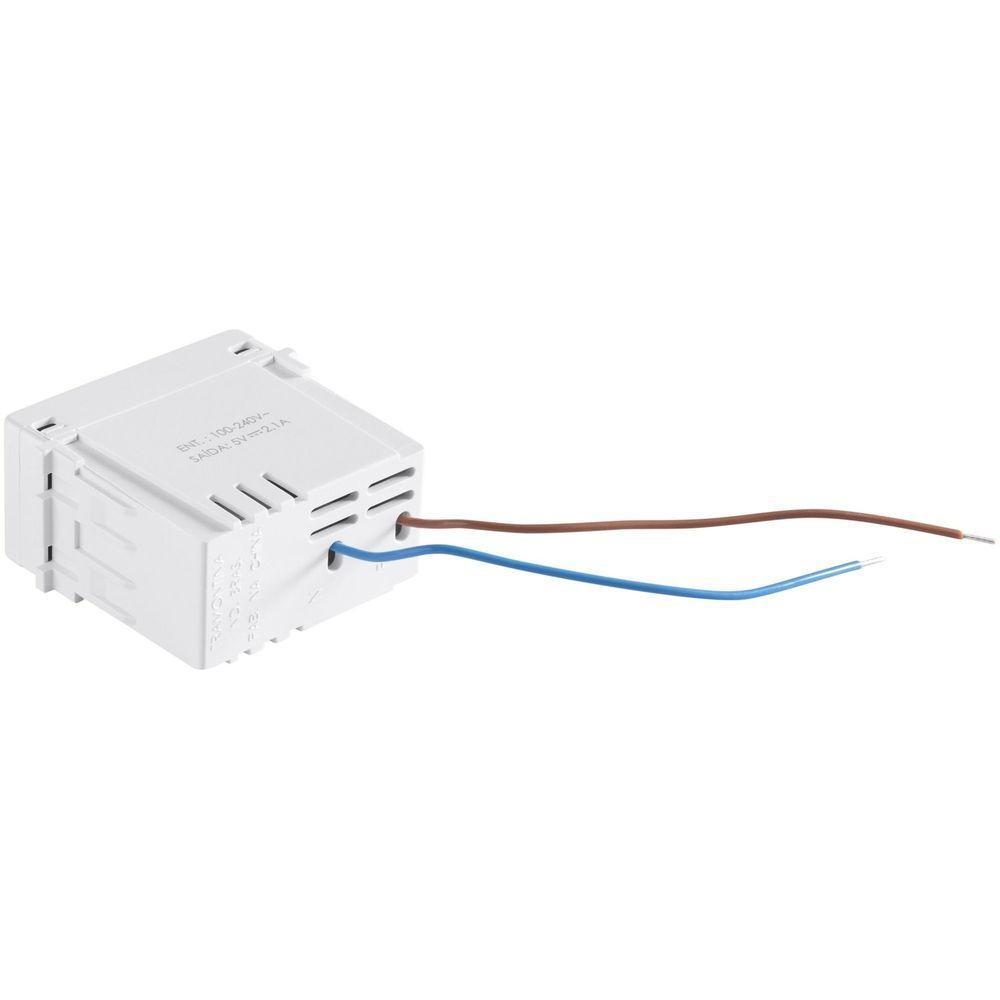 Módulo 2 Tomadas Usb-c 2 A Bivolt Tramontina Branco Compatível Com Liz Lux² Giz Tablet Lizflex Tramontina - 3