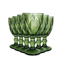 Jogo 6 Taças Vidro Diamond Verde Premium 340ml - Viva Flor - 5