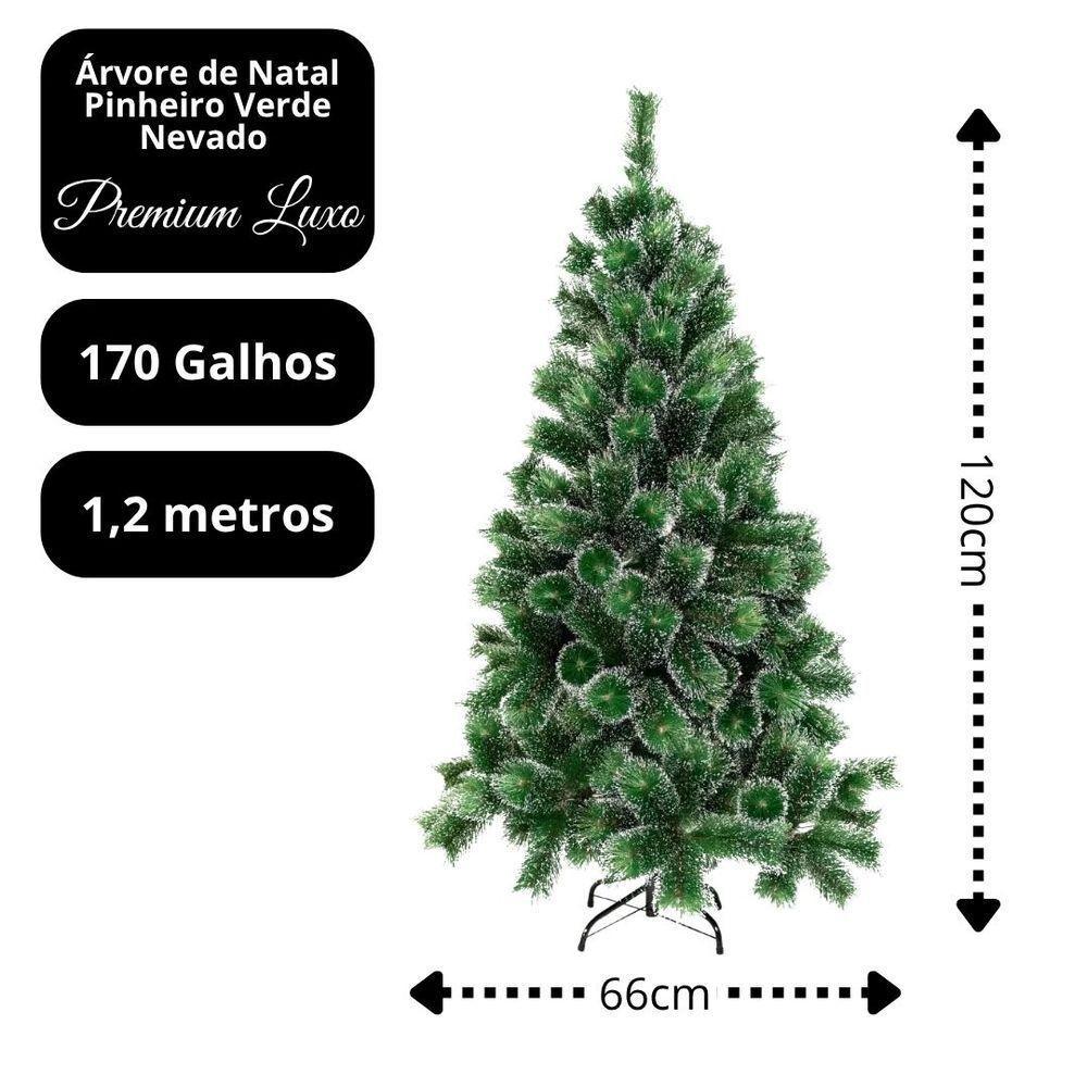Árvore De Natal Pinheiro Nevado Premium Cheio 170 Galhos 1,2 Metros - Master Christmas - 4
