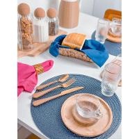 Kit 6 Lugares Americanos Fresno Azul - 3