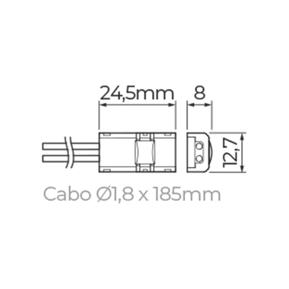 Conector 2 Fios Stella Para Fita De Led Full Led Pro 8mm Ip20 - 2