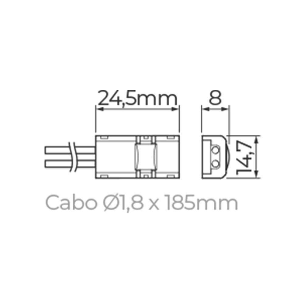 Conector 2 Fios Stella Para Fita De Led Full Led Pro E All Light 10mm Ip20 - 2
