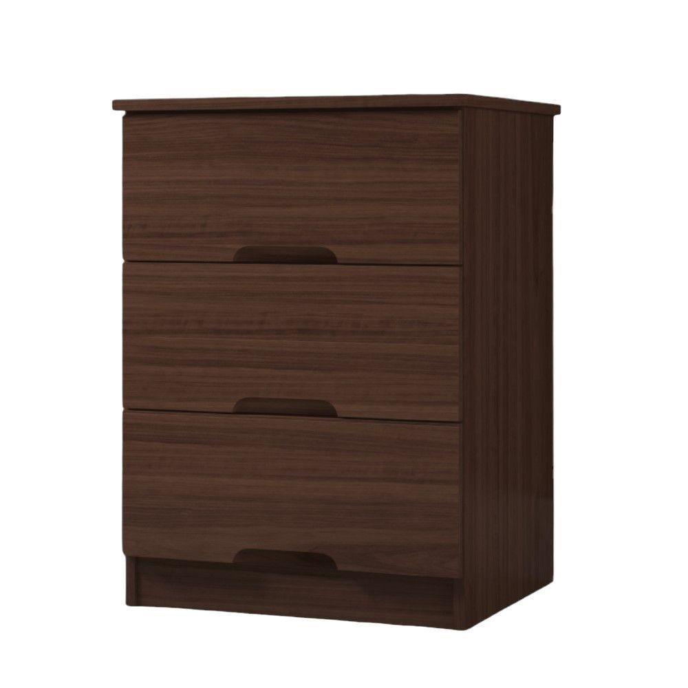 Mesa De Cabeceira 3 Gavetas Londres Móveis Europa Ipê - 1