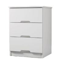 Mesa De Cabeceira 3 Gavetas Londres Móveis Europa Branco Acetinado - 1