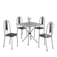 Conjunto De Mesa Tubular 4 Cadeiras 70x70cm Mart Perola Com Tampo Em Granito Topázio Isabel 048 - Tudo De Móveis Arabesco - 3