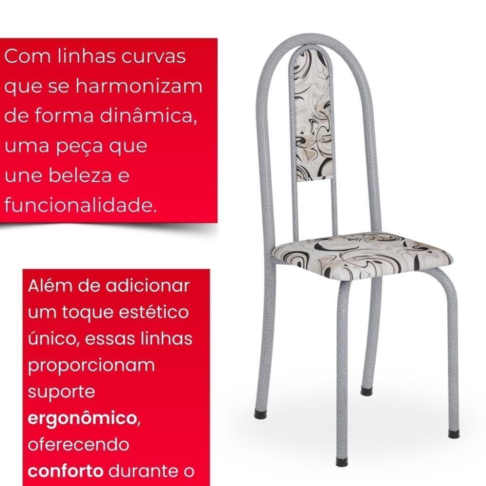 Conjunto De Mesa Tubular 4 Cadeiras 70x70cm Mart Perola Com Tampo Em Granito Topázio Isabel 030 - Tudo De Móveis Arabesco - 9