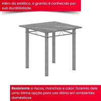 Conjunto De Mesa Tubular 4 Cadeiras 70x70cm Mart Perola Com Tampo Em Granito Topázio Isabel 030 - Tudo De Móveis Arabesco - 6