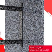 Conjunto De Mesa Tubular 4 Cadeiras 120x75cm Mart Prata Com Tampo Em Granito Ocre Letícia 070 - Tudo De Móveis Preto Floral - 6