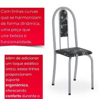 Conjunto De Mesa Tubular 4 Cadeiras 70x70cm Mart Perola Com Tampo Em Granito Topázio Isabel 048 - Tudo De Móveis Preto Floral - 8