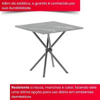Conjunto De Mesa Tubular 4 Cadeiras 70x70cm Mart Prata Com Tampo Em Granito Topázio Isabel 048 - Tudo De Móveis Botanic Bege - 5