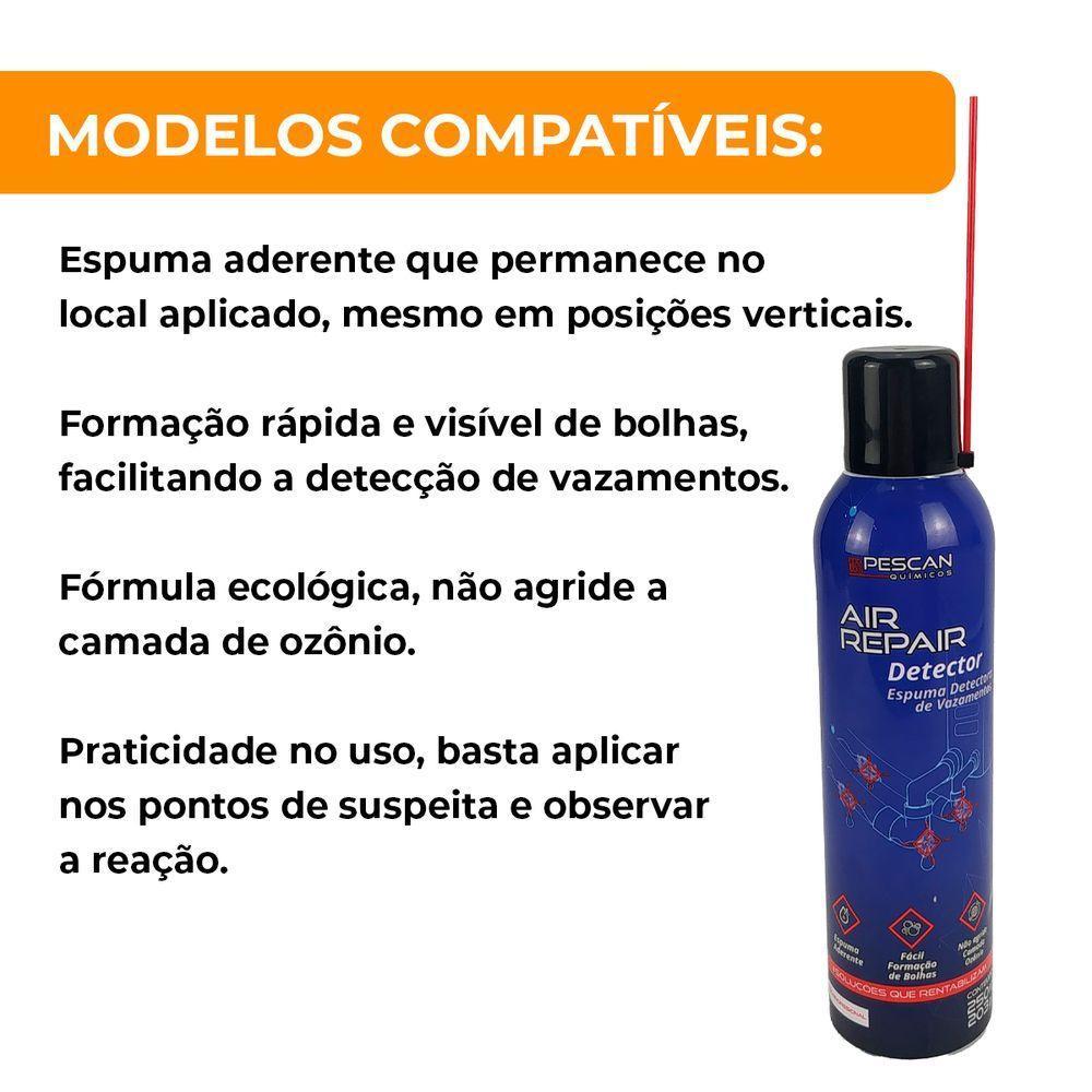 Spray Espuma Detectora De Vazamentos 250ml Pescan Air Repair - 7