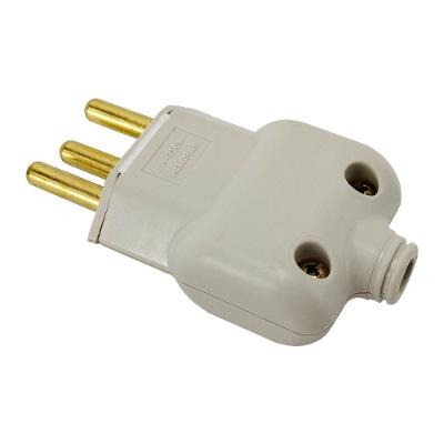 Plug Pino Macho 10a 2 Pinos + T Prensa Cabo