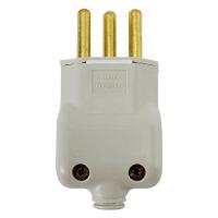 Plug Pino Macho 10a 2 Pinos + T Prensa Cabo - 2