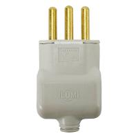 Plug Pino Macho 10a 2 Pinos + T Prensa Cabo - 3