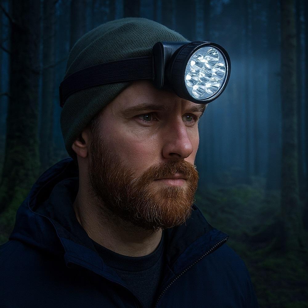 Lanterna De Cabeça 7 Super Leds Ajustável Para Ciclismo, Trilha, Camping E Pesca - A Pilha - 2