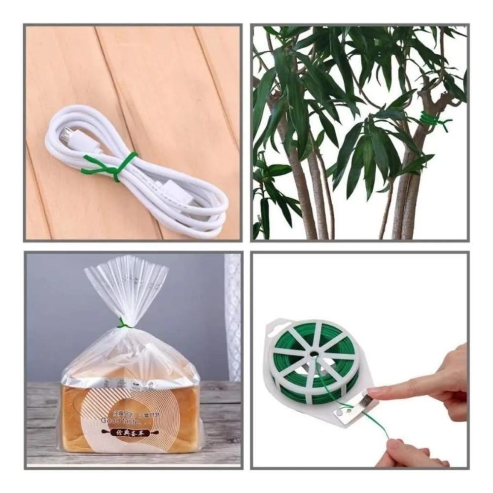 Kit 2 Rolos De Arame Plastificado Verde Com Cortador – 20 Metros Cada | Ideal Para Jardinagem, Paisagismo E Artesanato - 3