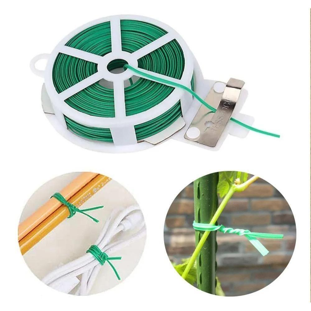 Kit 2 Rolos De Arame Plastificado Verde Com Cortador – 20 Metros Cada | Ideal Para Jardinagem, Paisagismo E Artesanato - 4