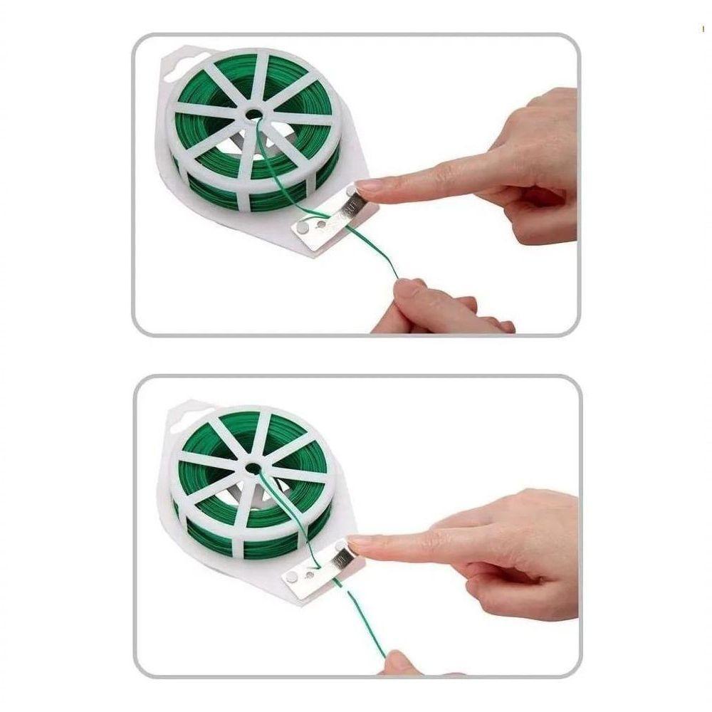 Kit 2 Rolos De Arame Plastificado Verde Com Cortador – 20 Metros Cada | Ideal Para Jardinagem, Paisagismo E Artesanato - 6