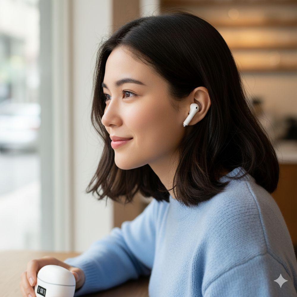 Fone De Ouvido Bluetooth T-206 Com Tela Led – Branco - Som Envolvente E Design Sofisticado - 5