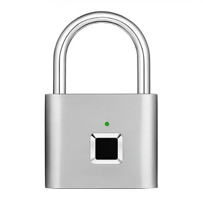 Cadeado Biométrico Inteligente Com Desbloqueio Digital E Bateria Usb Recarregável Cinza