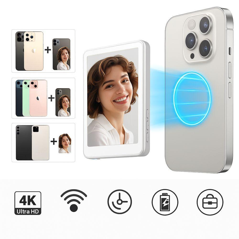 Tela Monitor De Selfie Vlog 4k Para Celular Com Fixação Magnética E Tripé - 4