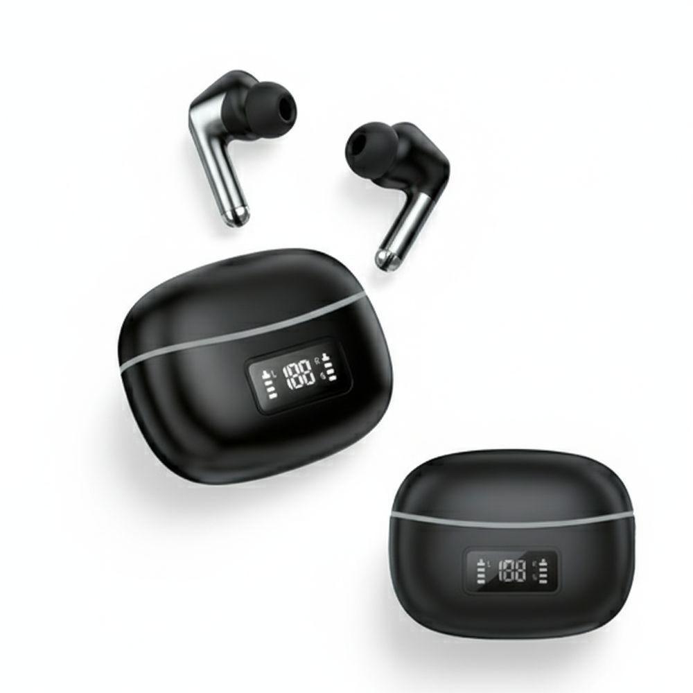 Fone De Ouvido Bluetooth Airpods T-206 Com Tela Led E Estojo Recarregável Usb Preto - 2
