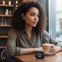 Fone De Ouvido Bluetooth Airpods T-206 Com Tela Led E Estojo Recarregável Usb Preto