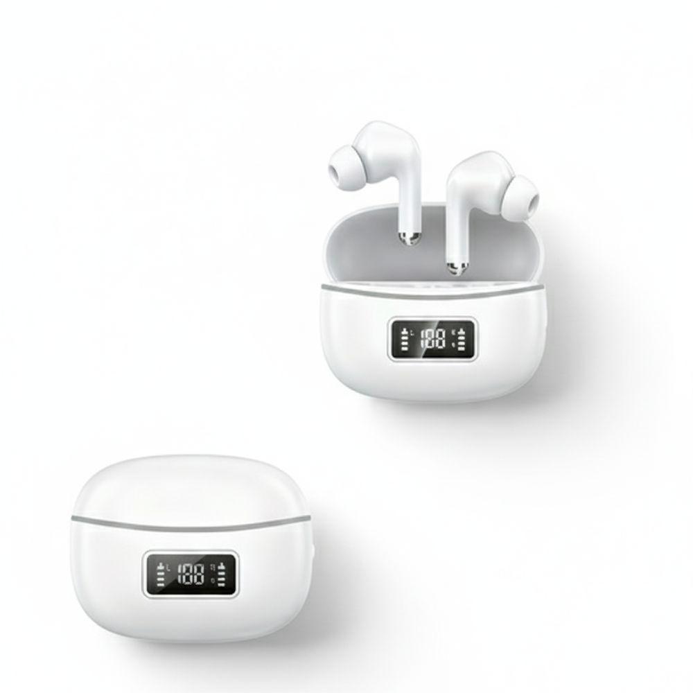 Fone De Ouvido Bluetooth Airpods T-206 Com Tela Led E Estojo Recarregável Usb Branco - 2