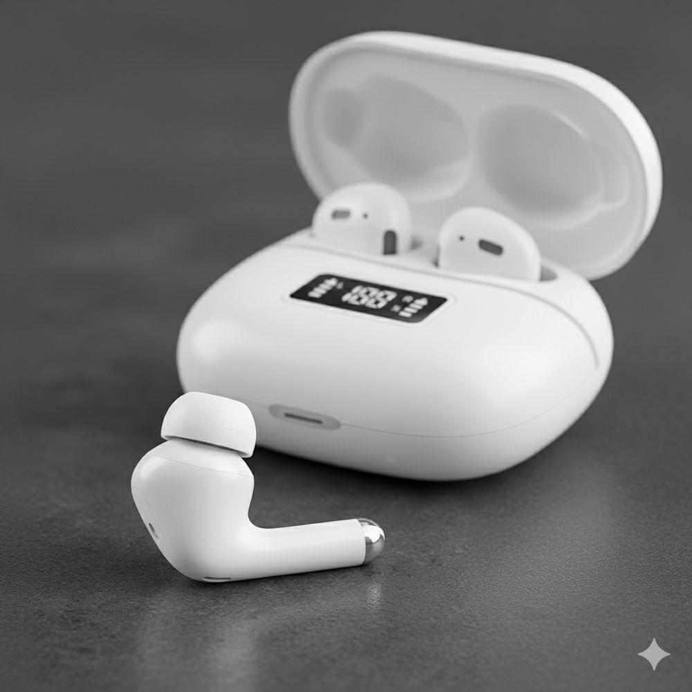 Fone De Ouvido Bluetooth Airpods T-206 Com Tela Led E Estojo Recarregável Usb Branco - 4