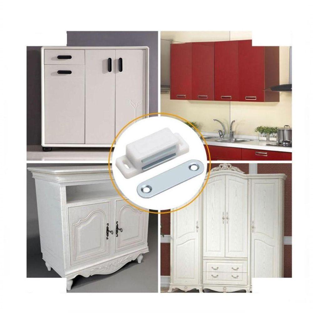 Kit 10 Fechos Magnéticos Com Trava E ímã Branco Para Armários, Portas E Móveis Profissionais - 3
