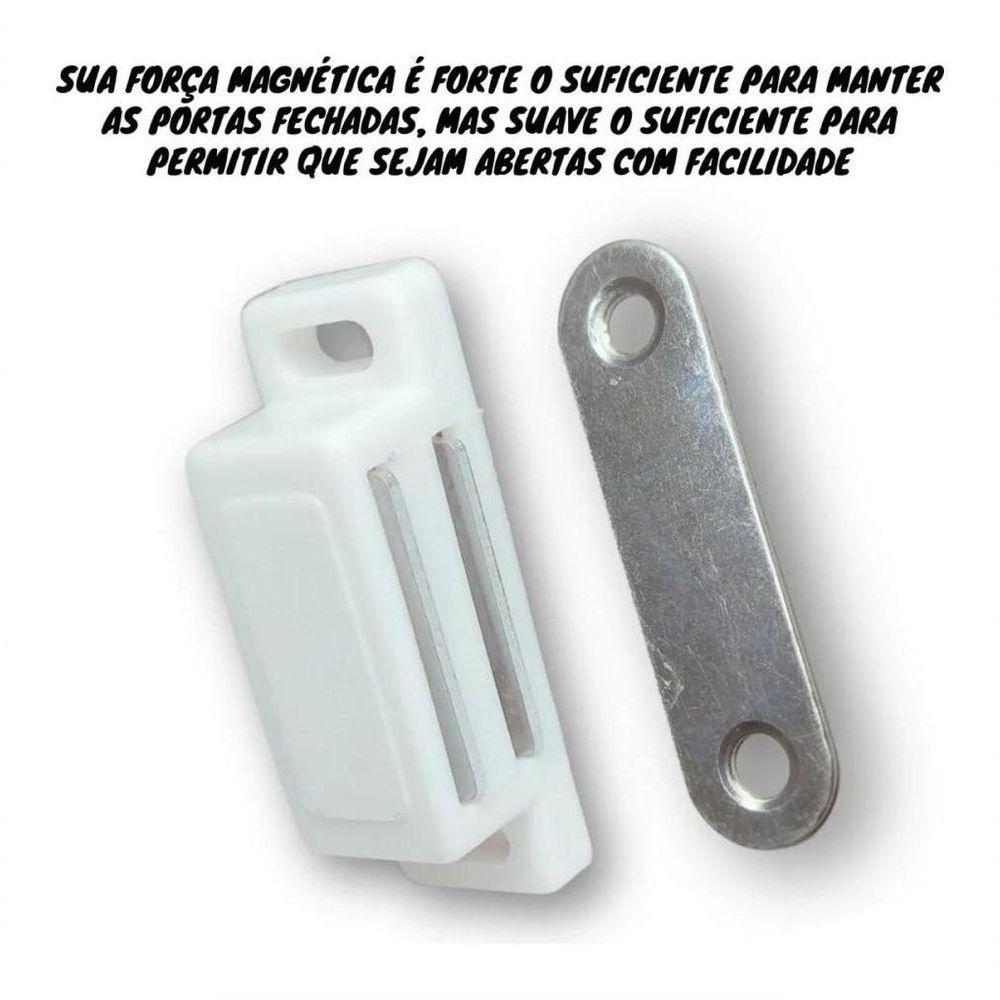 Kit 10 Fechos Magnéticos Com Trava E ímã Branco Para Armários, Portas E Móveis Profissionais - 6