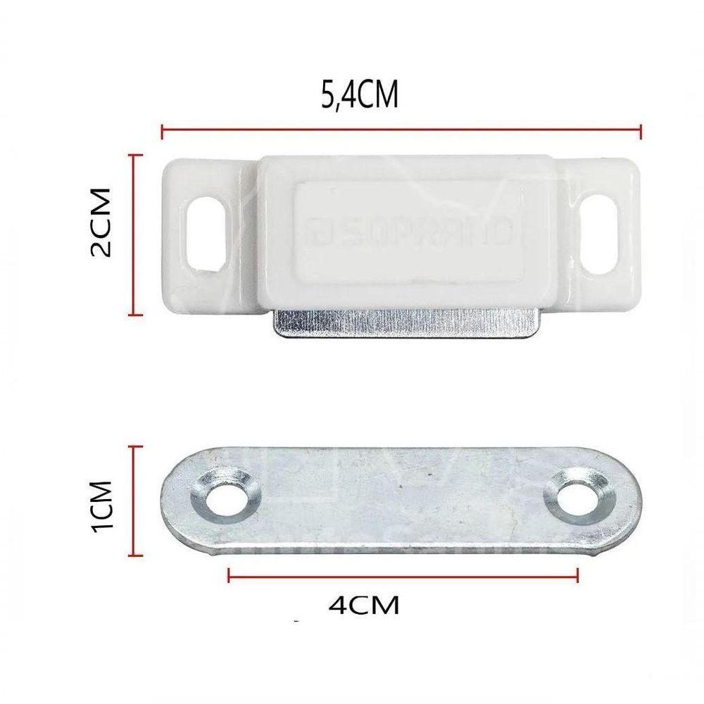 Kit 10 Fechos Magnéticos Com Trava E ímã Branco Para Armários, Portas E Móveis Profissionais - 7