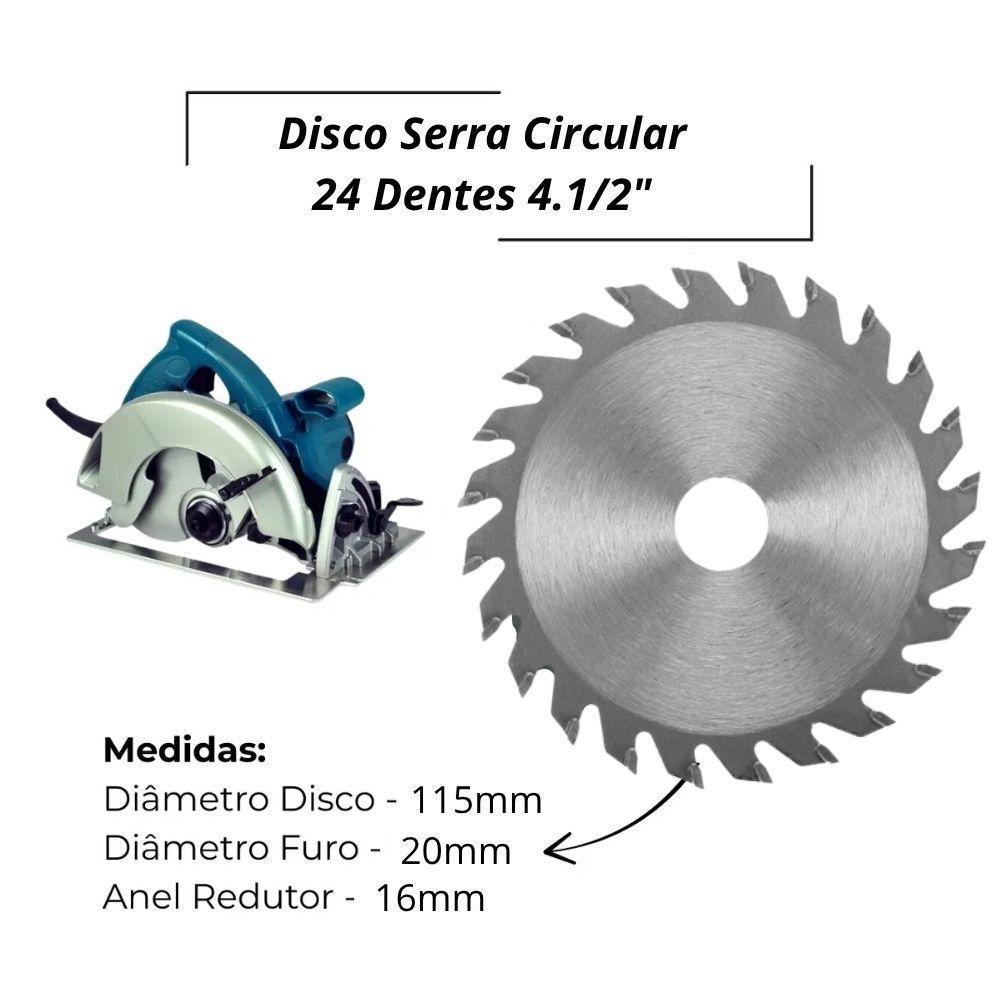 Kit 2 Discos De Serra Circular Profissional 4.1-2” 115mm 24 Dentes Wídea Para Madeira E Mdf - 4