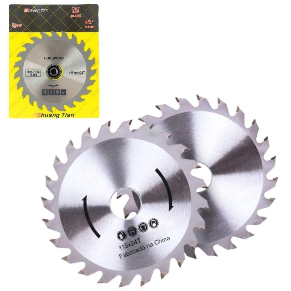 Kit 2 Discos De Serra Circular Profissional 4.1-2” 115mm 24 Dentes Wídea Para Madeira E Mdf - 7