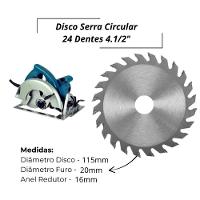 Kit 2 Discos De Serra Circular Profissional 4.1-2” 115mm 24 Dentes Wídea Para Madeira E Mdf