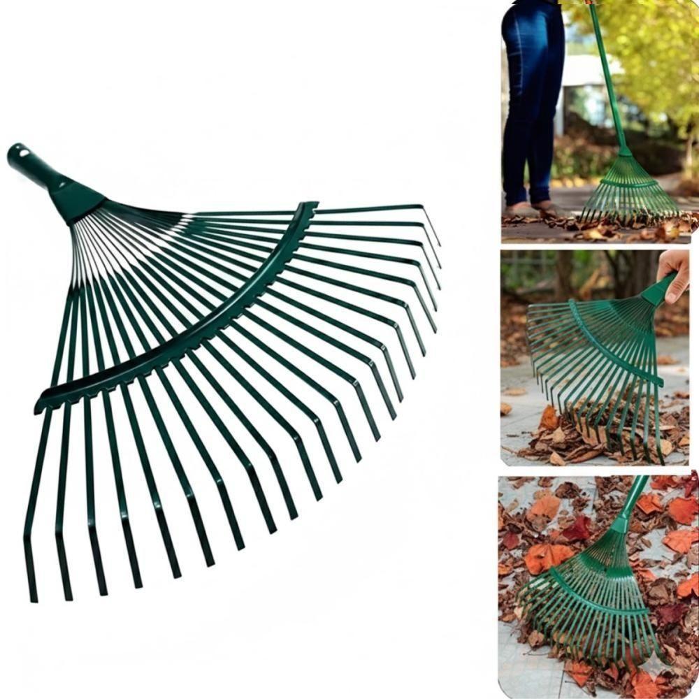 Vassoura Rastelo De Metal Com 22 Dentes – Resistência E Eficiência Para Jardinagem Profissional - (cabo Não Incluso) - 1