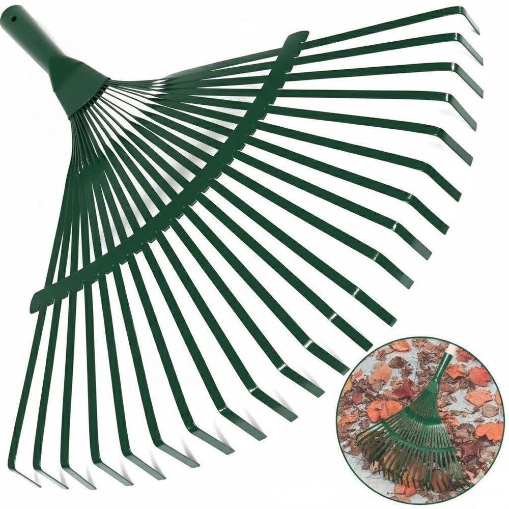 Vassoura Rastelo De Metal Com 22 Dentes – Resistência E Eficiência Para Jardinagem Profissional - (cabo Não Incluso) - 2