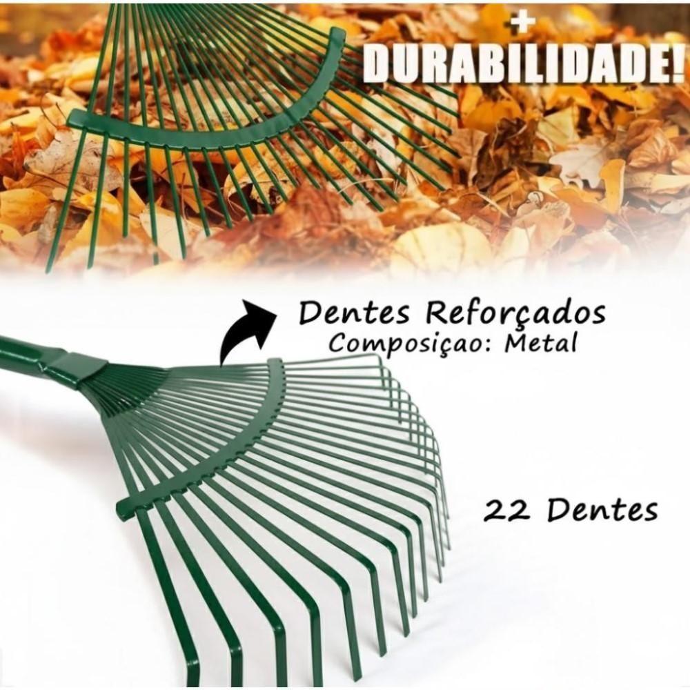 Vassoura Rastelo De Metal Com 22 Dentes – Resistência E Eficiência Para Jardinagem Profissional - (cabo Não Incluso) - 3