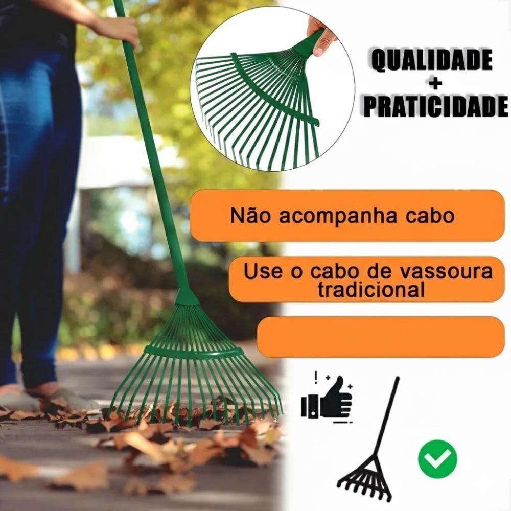 Vassoura Rastelo De Metal Com 22 Dentes – Resistência E Eficiência Para Jardinagem Profissional - (cabo Não Incluso) - 4