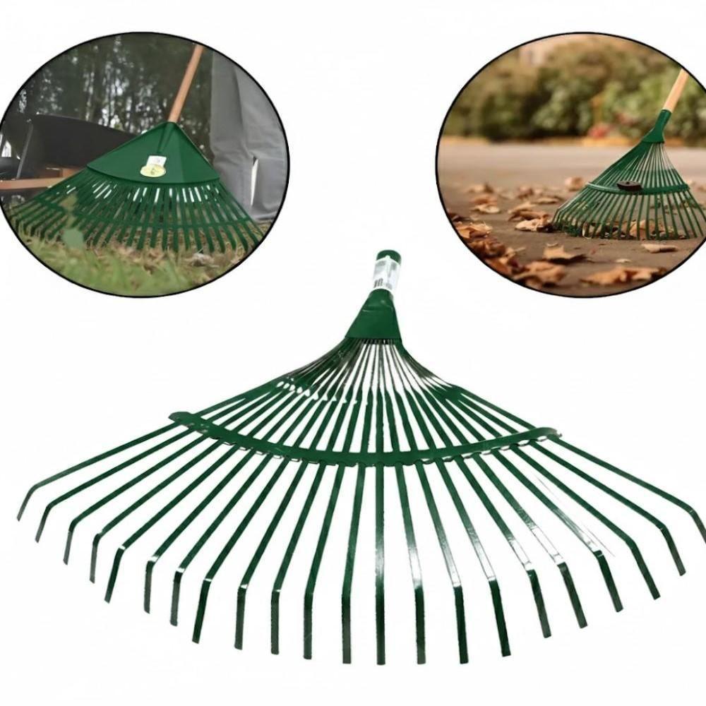 Vassoura Rastelo De Metal Com 22 Dentes – Resistência E Eficiência Para Jardinagem Profissional - (cabo Não Incluso) - 6