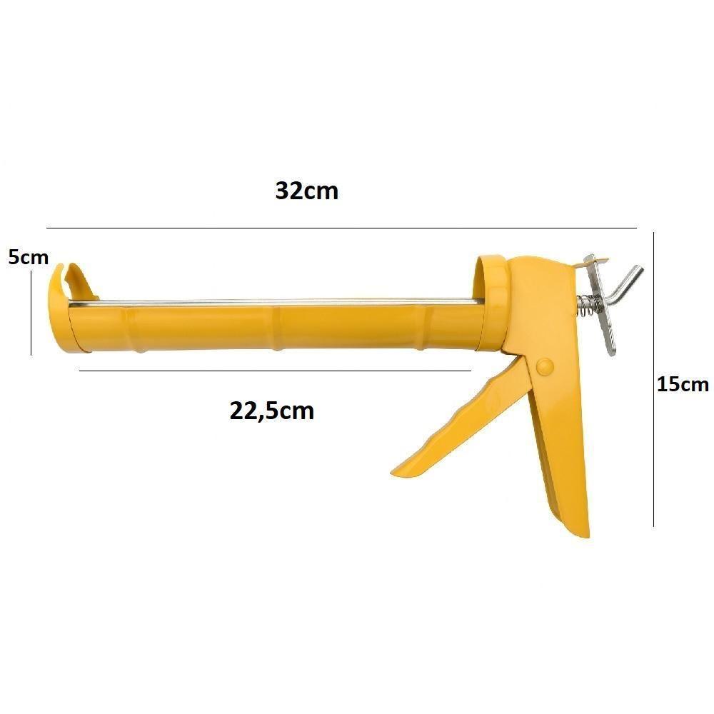 Pistola Aplicadora De Silicone Profissional Em Aço Reforçado Para Tubos De 300g Com Alta Precisão - 9