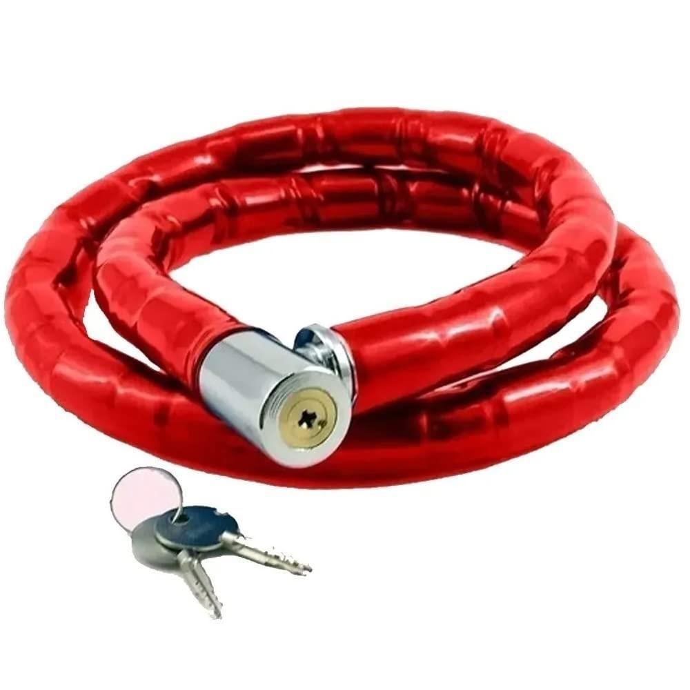 Cadeado Articulado Reforçado 95cm Com Chave Tetra – Segurança Profissional Para Moto, Bike E Portão - 1