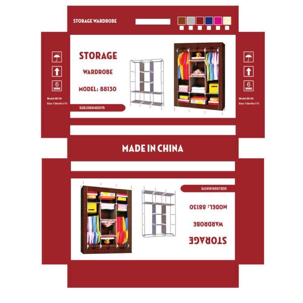 Guarda Roupa Portatil Dobravel Cabideiro Arara Grande Organizador Prateleiras Armario - 6