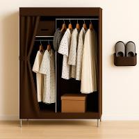 Armario Guarda Roupa Portatil Cabideiro Prateleira Organizador Sapateira Marrom - 2